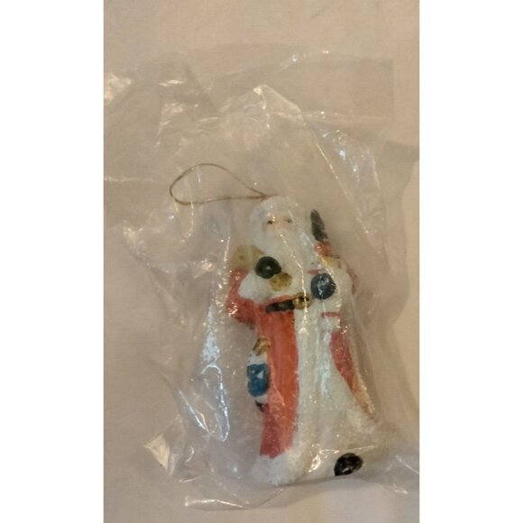 Santa Claus Carrying Bag Of Coal Toys Painted Ceramic Naughty Christmas Krampus - Picture 8 of 8